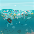 Plastic alarm on the sea